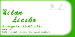 milan licsko business card